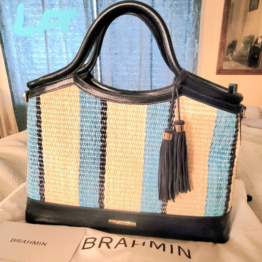 Brahmin Large Elaine Navy Anguilla NWT Beautiful bag in excellent condition